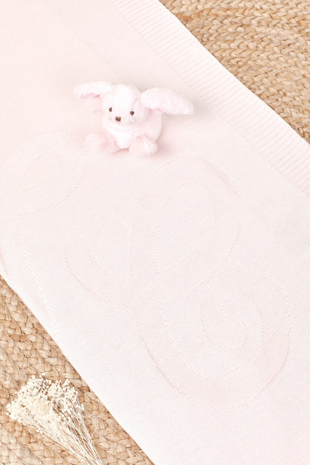 Blanket cotton Cashmere - Pale pink Embroidered TC