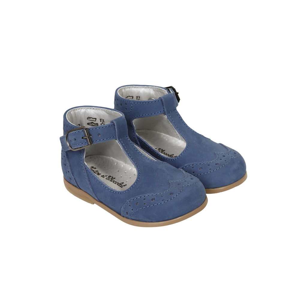 Chaussures - premiers pas bleuet nubuck