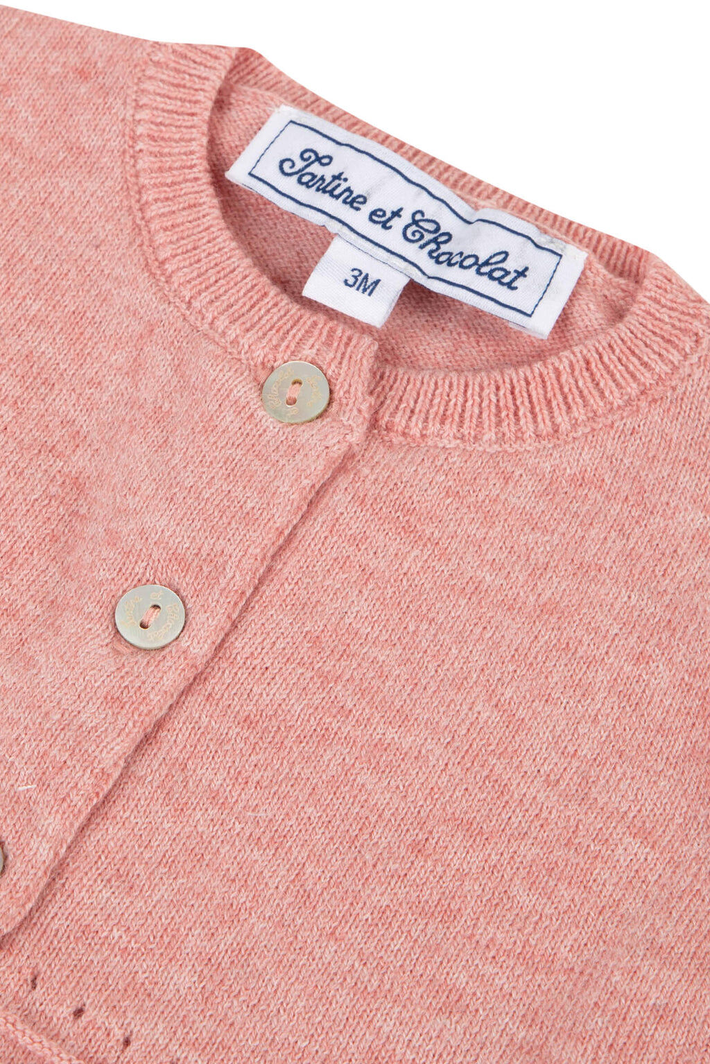 Cardigan - Rose moyen coton laine