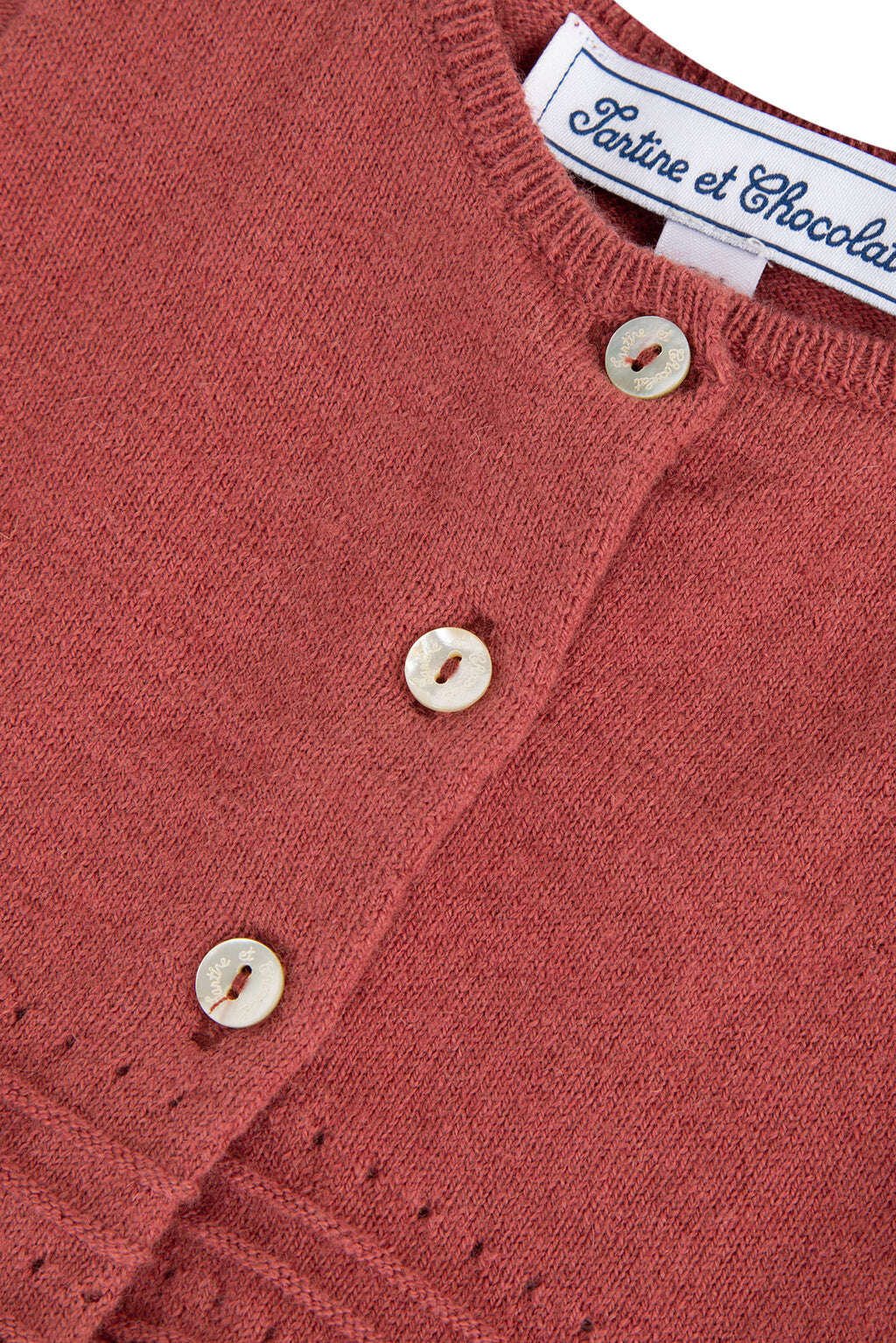Cardigan - Terracotta coton laine