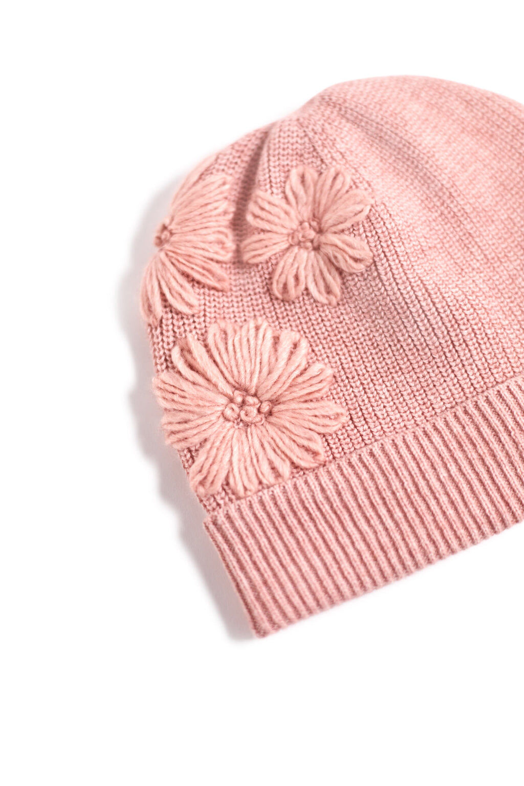Bonnet - Rose pâle coton cachemire