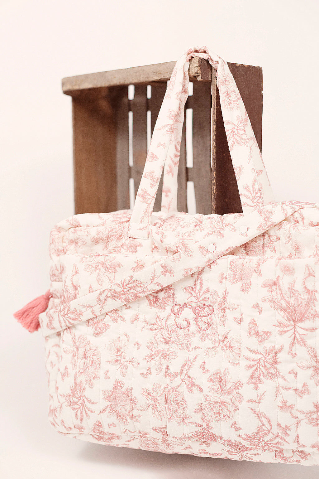 Changing bag - Toile de Jouy Pink