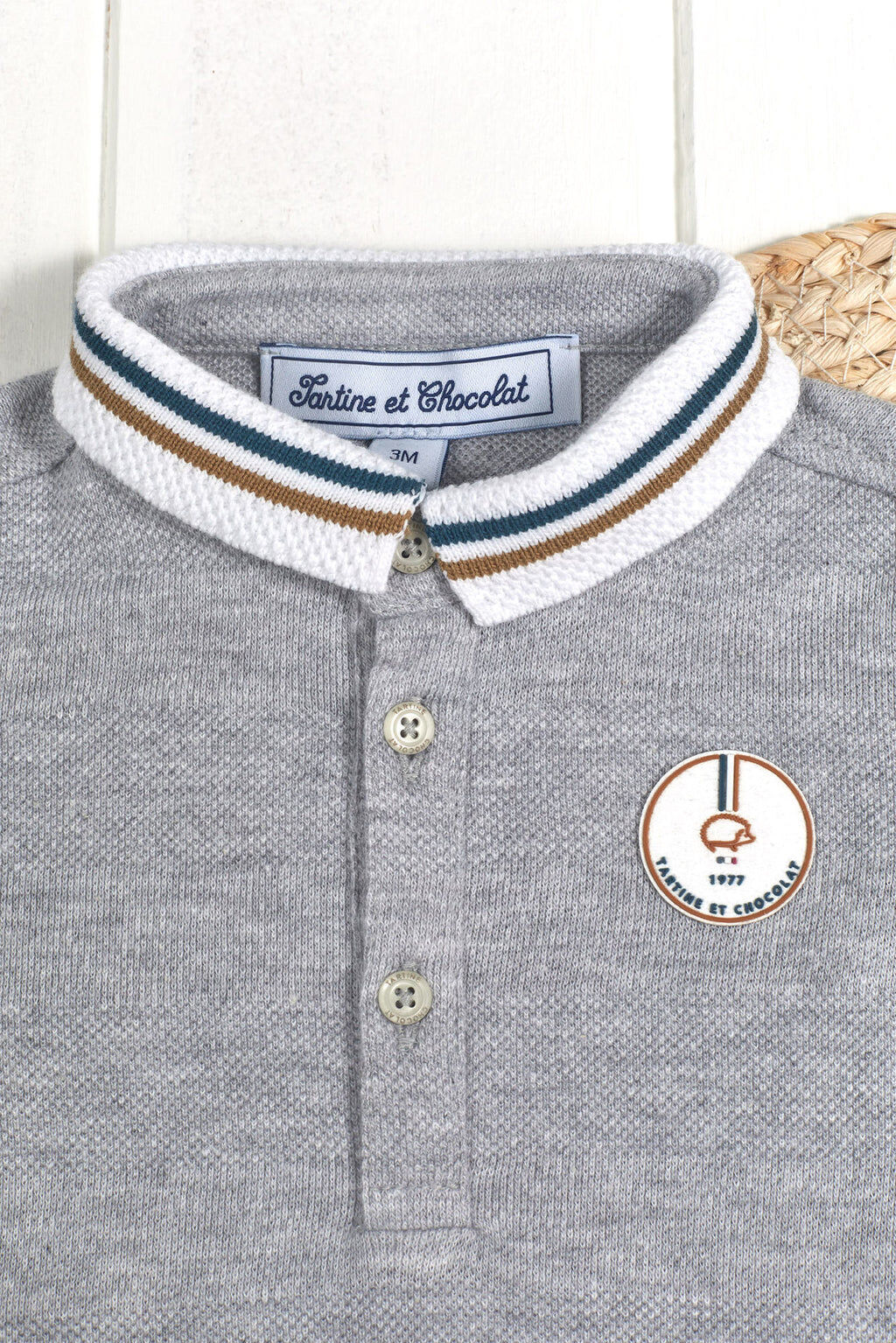 Polo Shirt - Cotton Grey tricolor