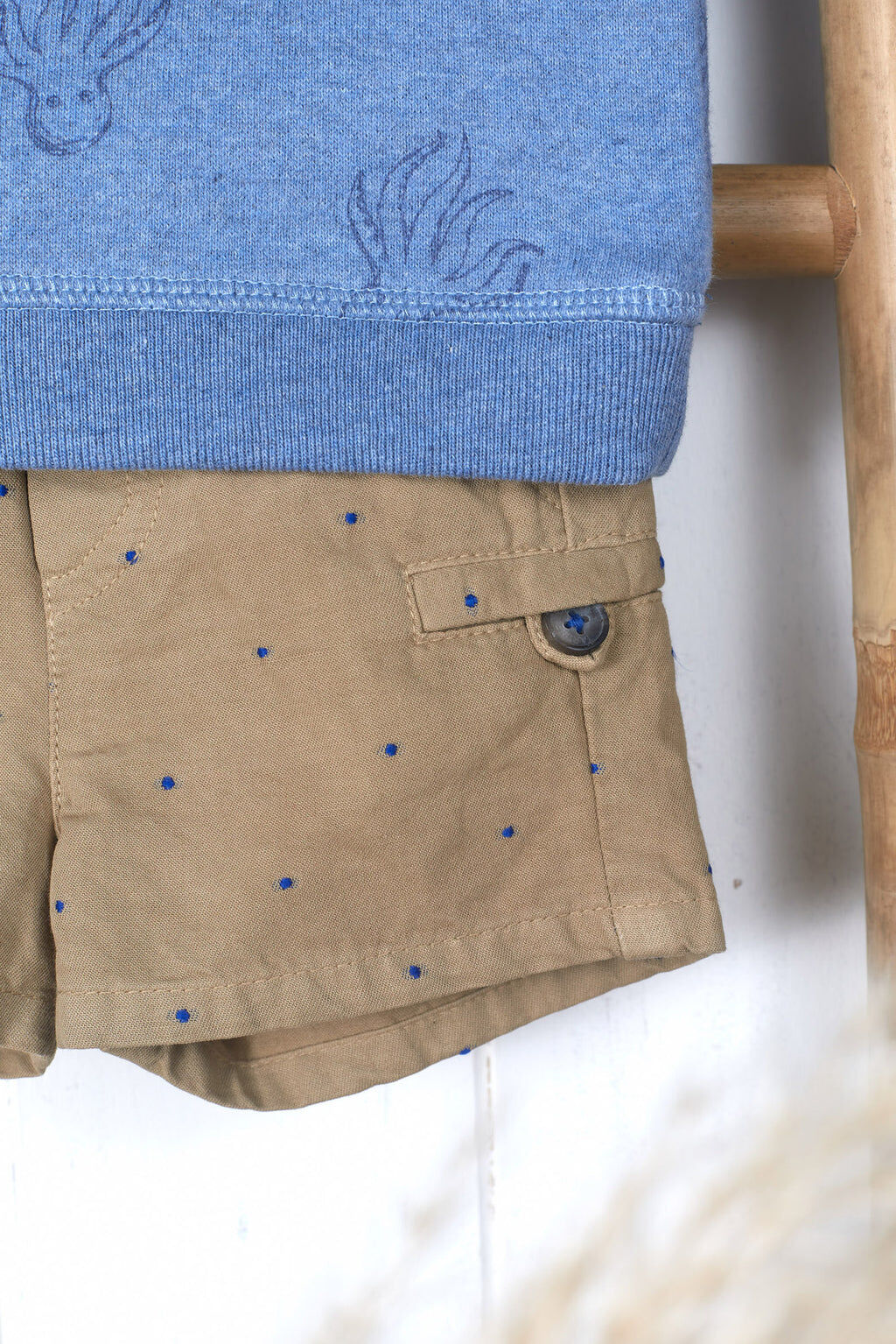 Short - Twill Embroidered Camel