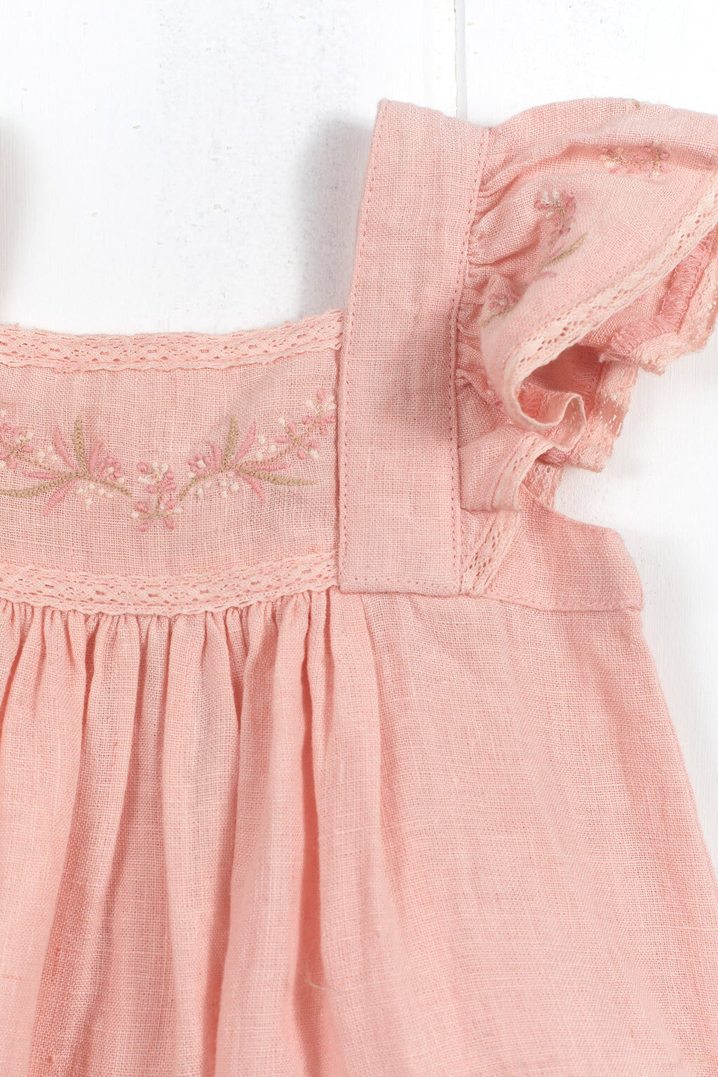 Suit short - Linen peony embroidery