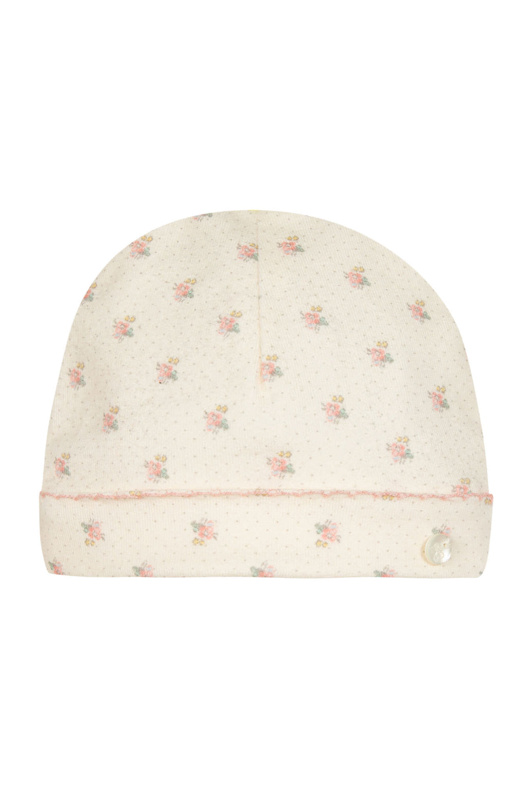 Beanie - Jersey Print flower Mother-of-pearl