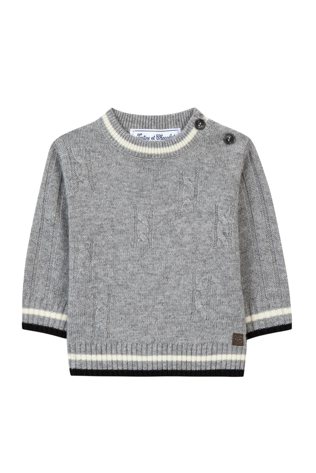 Pull - Gris chiné maille
