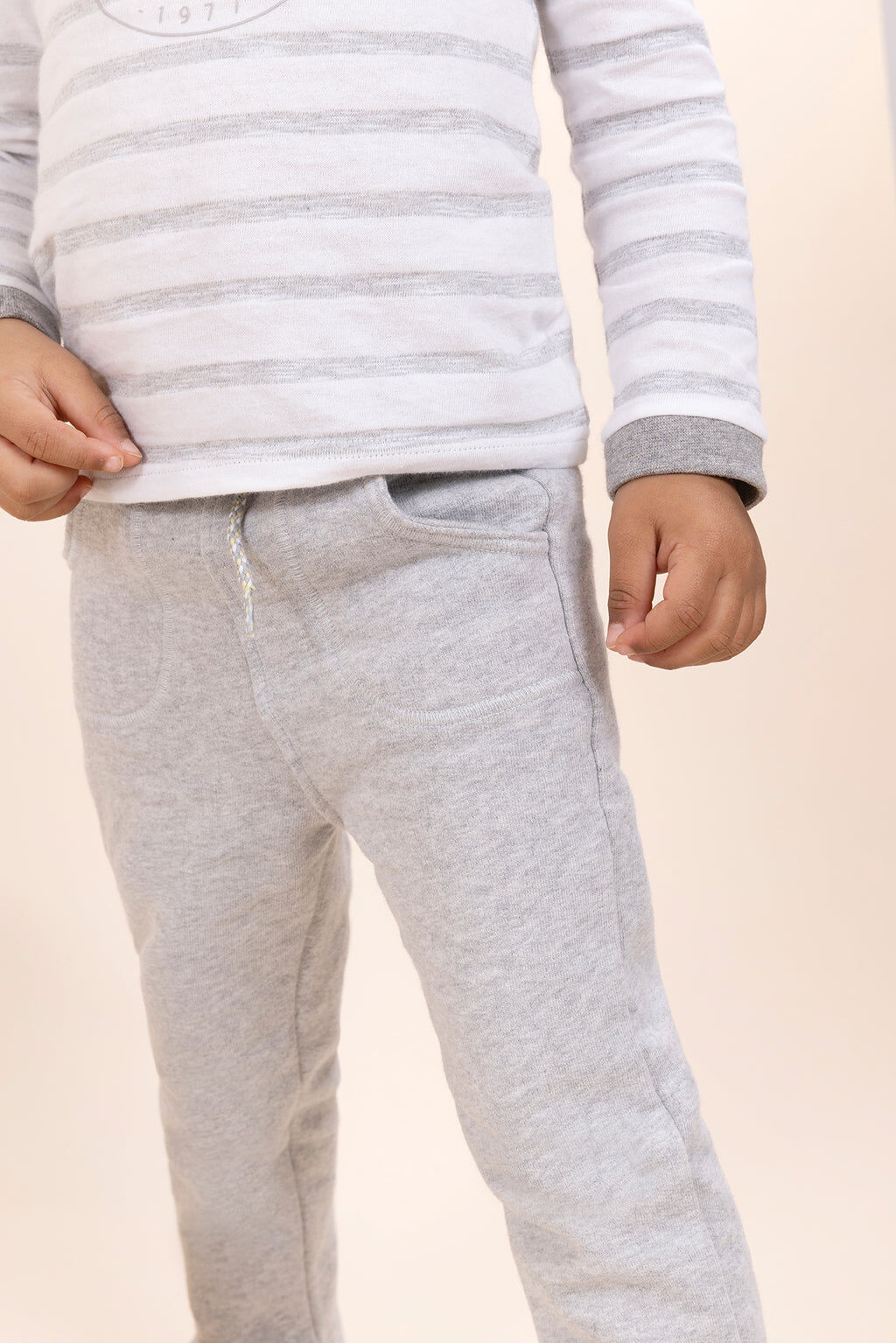 Trousers - Grey light mottled Fleece