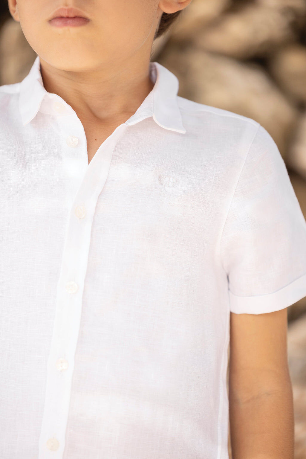 Shirt - Linen White short sleeves