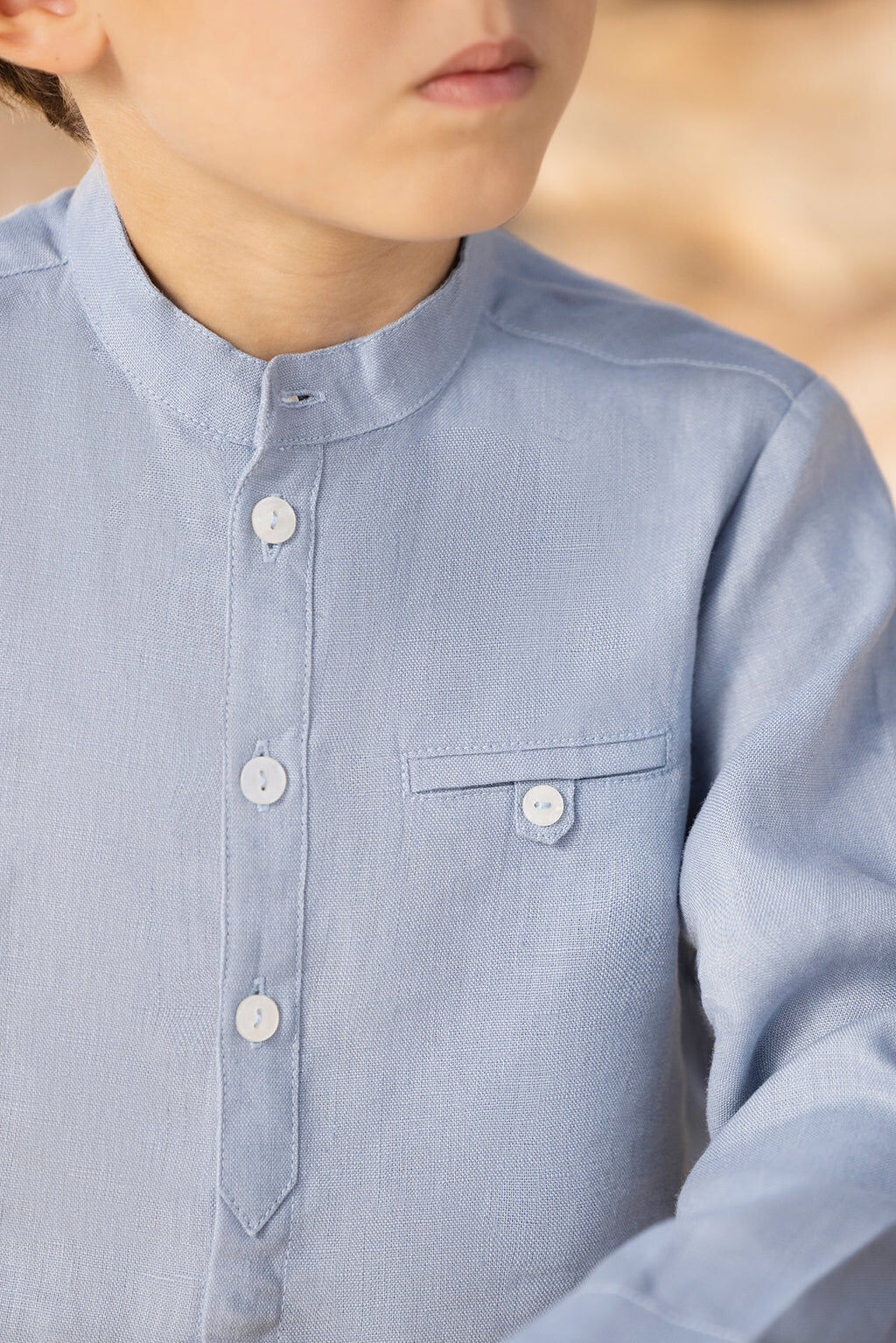 Shirt - Cobalt linen long sleeves