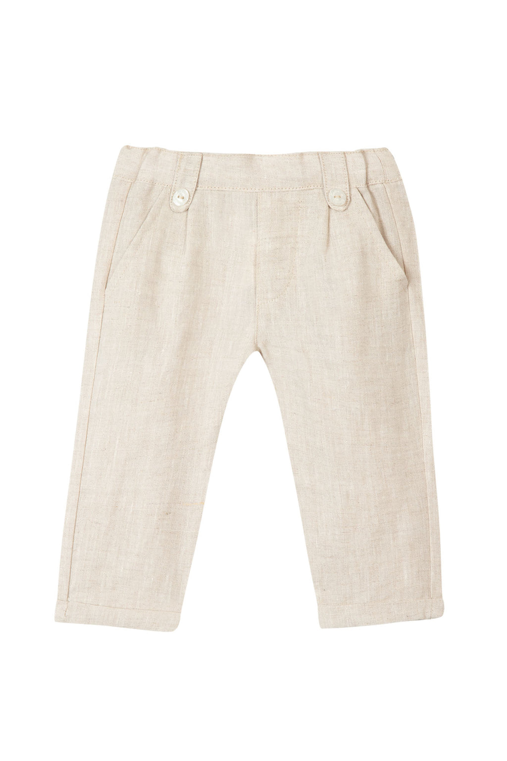 Trousers - Beige mottled linen