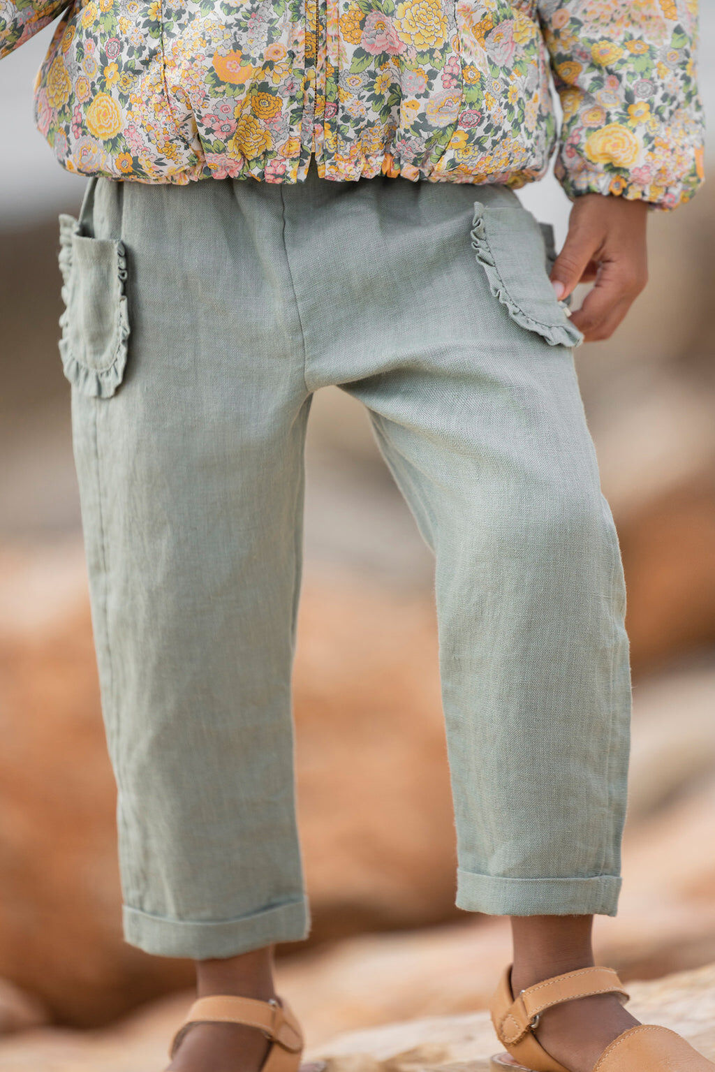 Trousers - Linen khaki