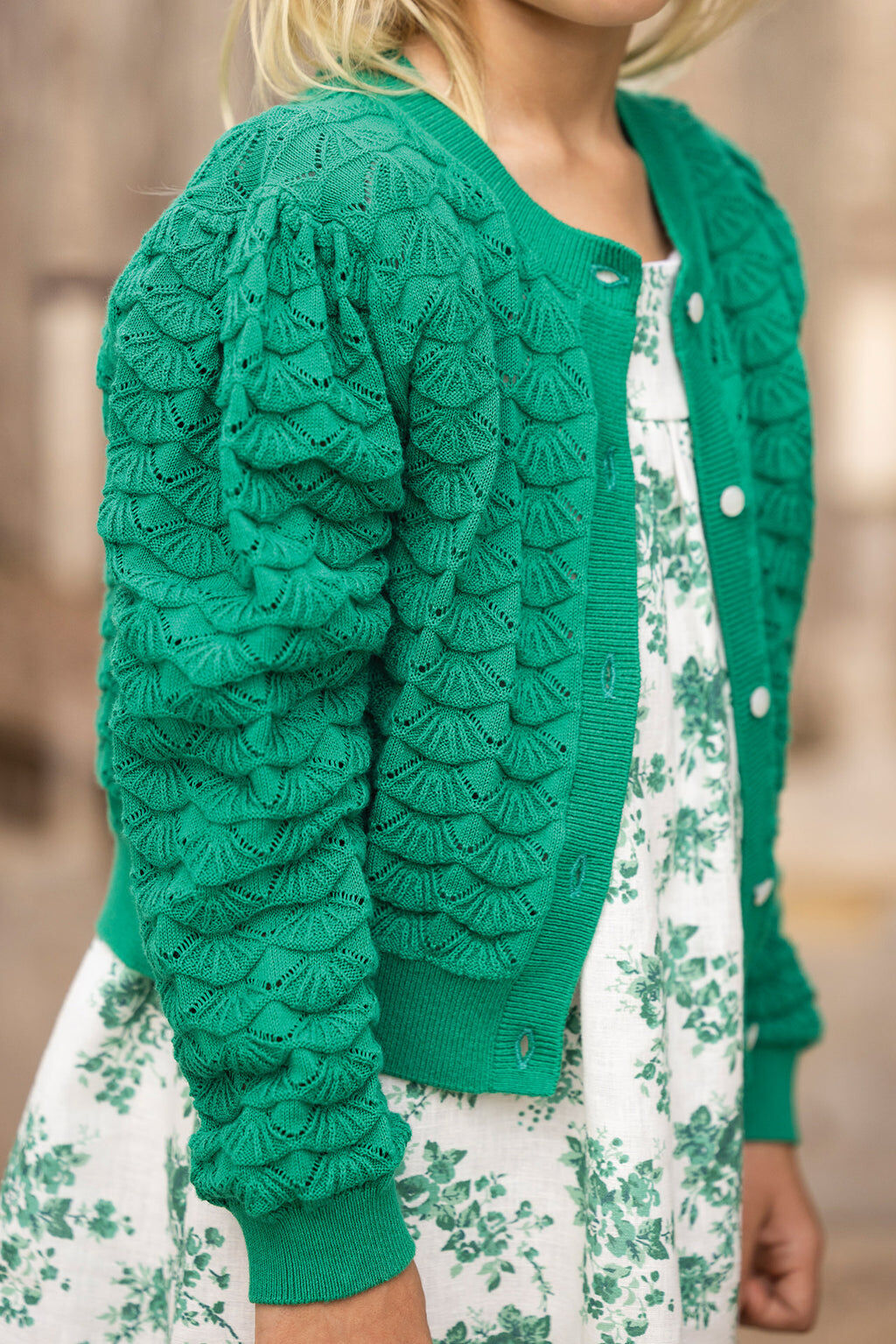 Cardigan - Green Knitwear openwork