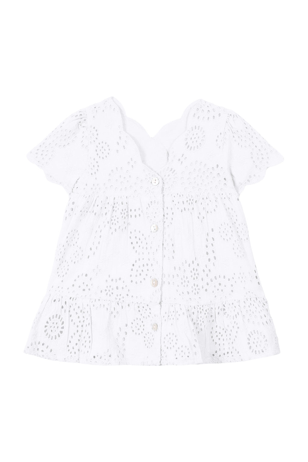 Dress - Cotton White english embroidery