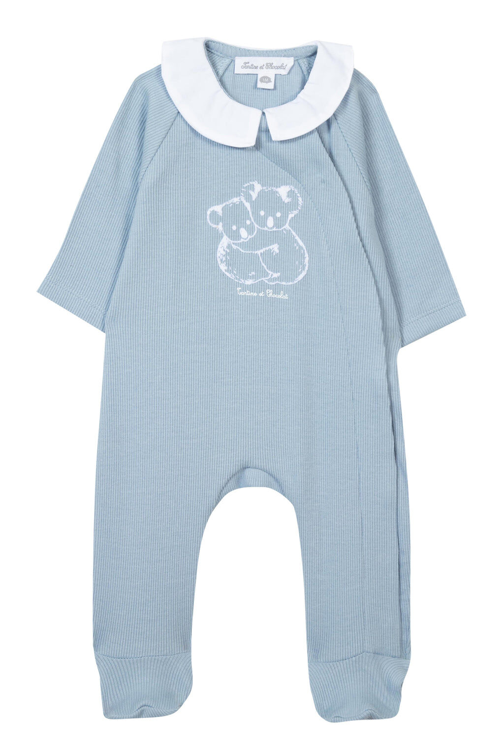 Pyjamas - Blue cotton cloud Ribbed