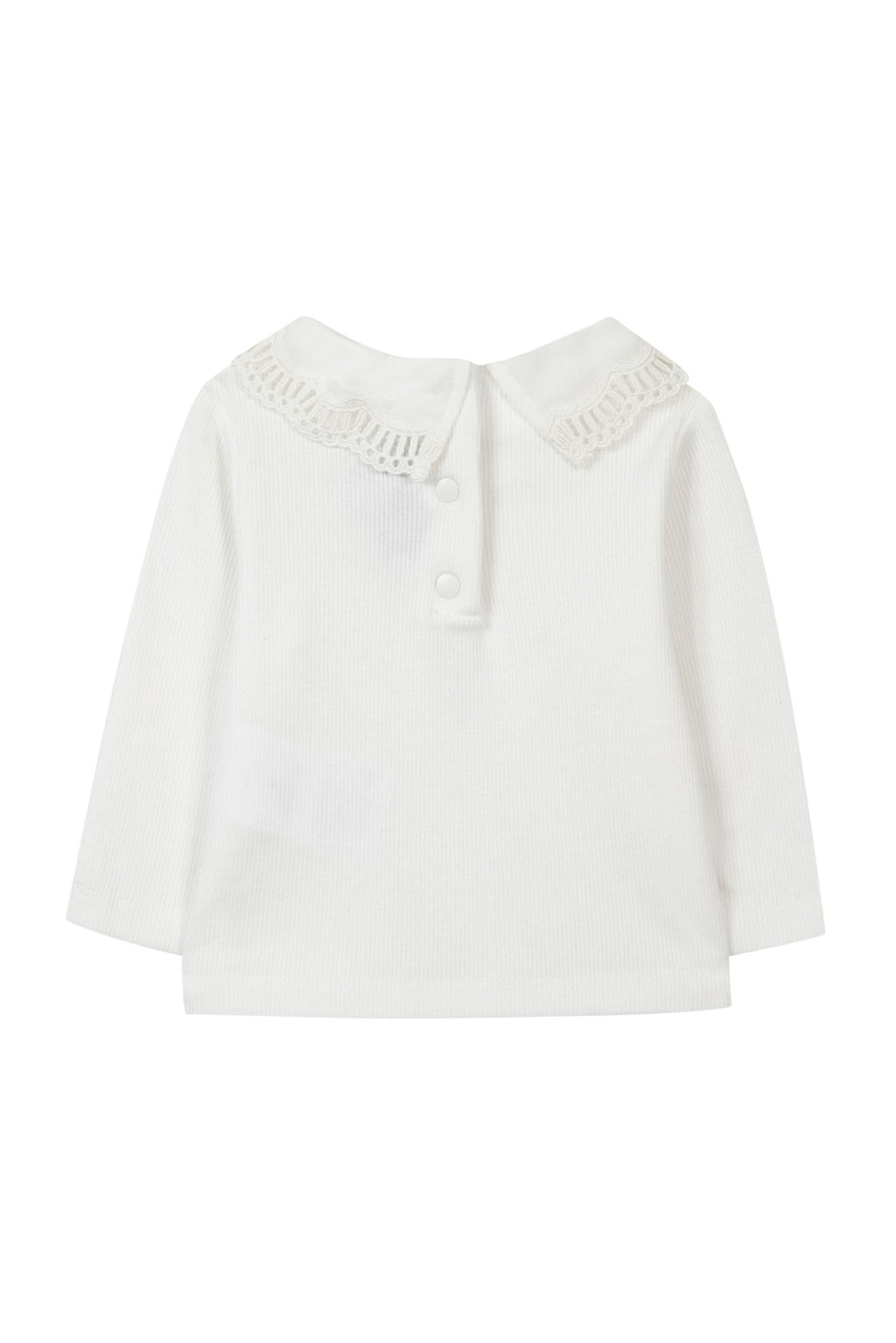 T-shirt - Ecru col broderie anglaise