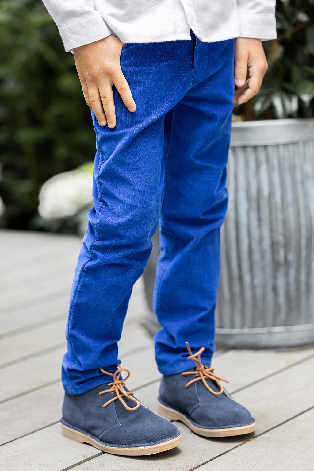 Pantalon - Velours côtelé milleraies bleu roi