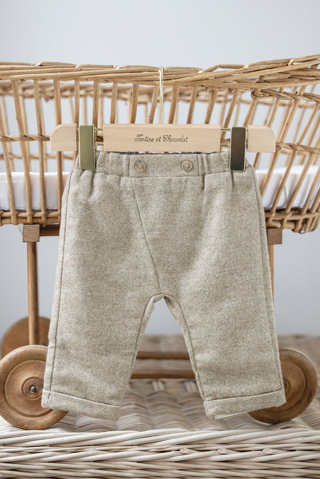 Trousers - Beige cotton
