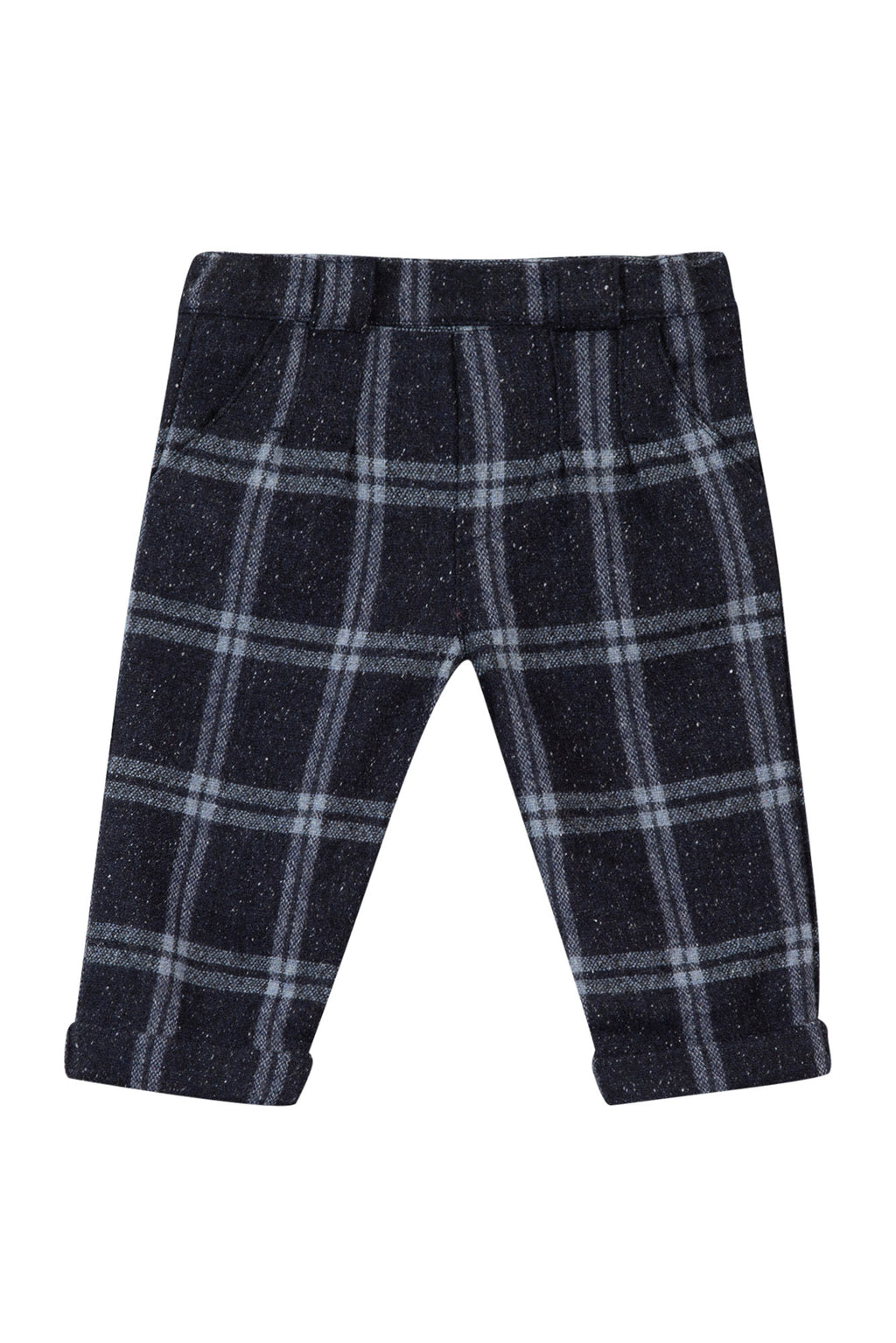 Trousers - Navy Wool Check