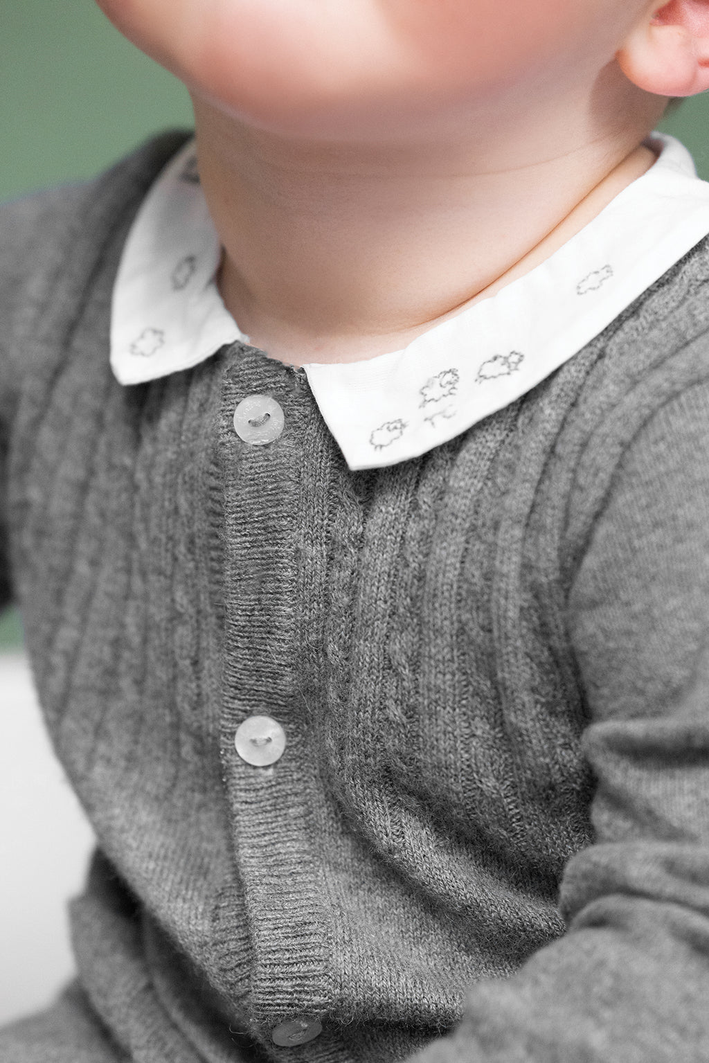 Combinaison - Gris tricot détails torsadés