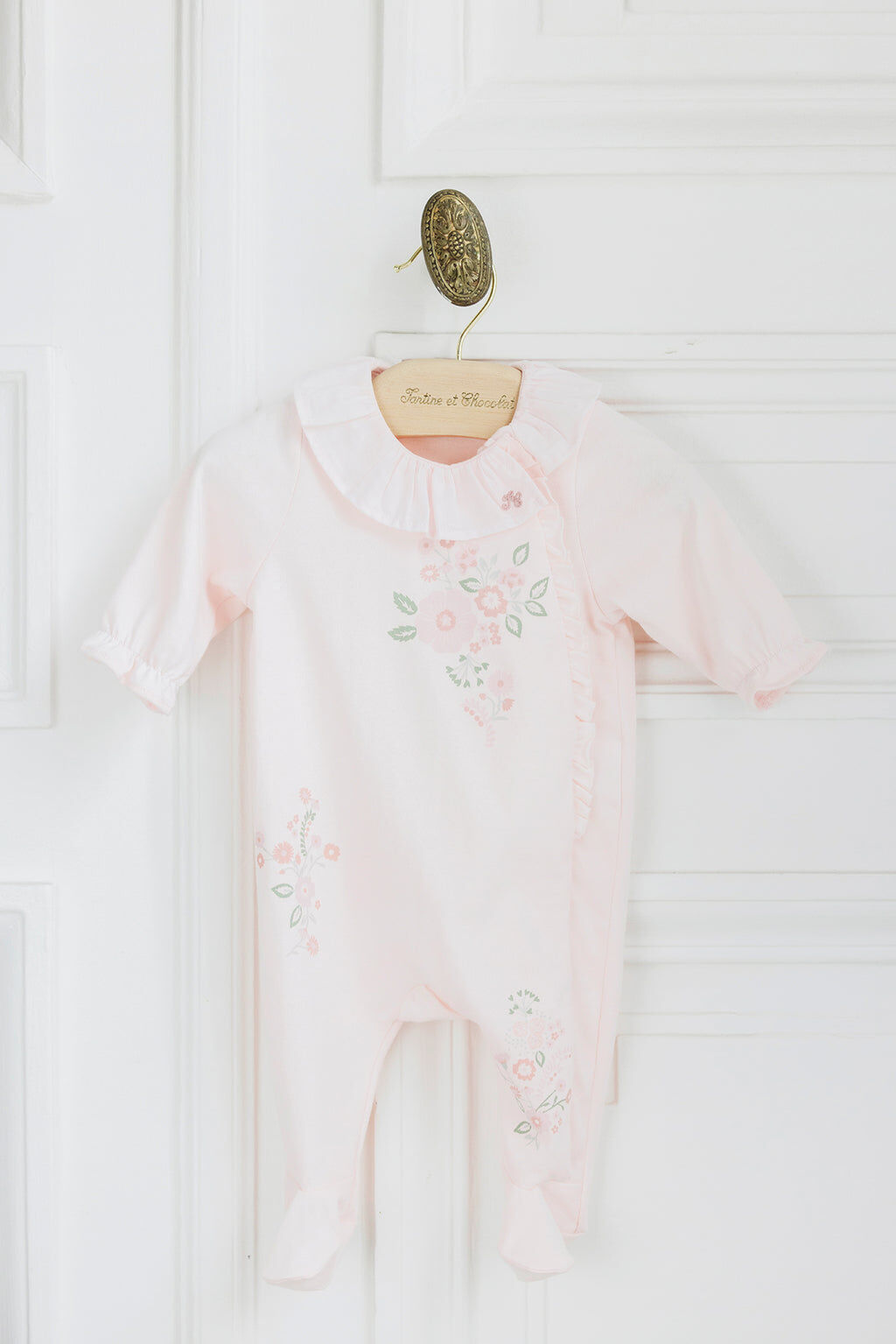 Pyjamas - Pale pink flowery cotton