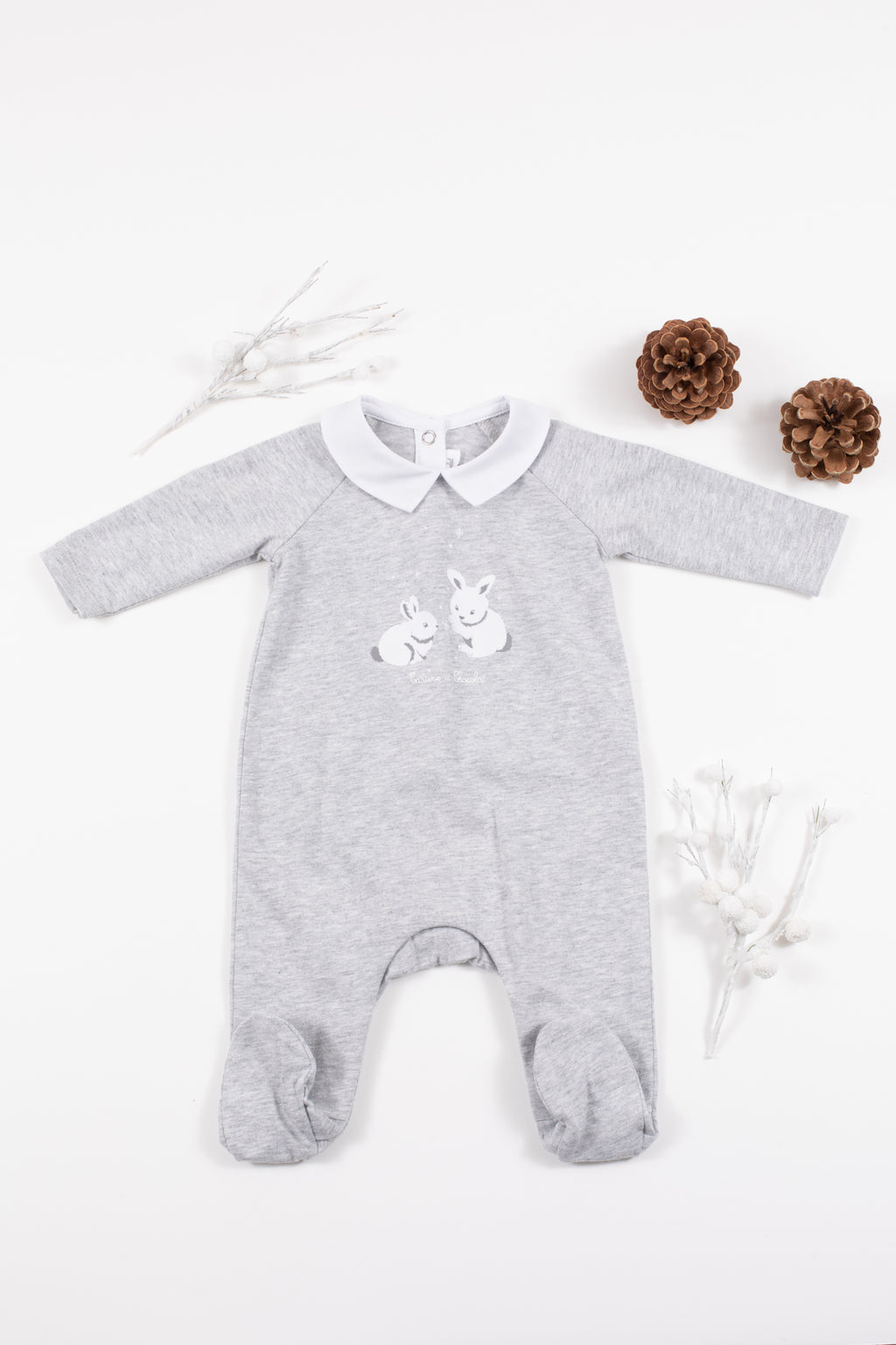 Pyjamas - Grey cotton Illustration rabbit