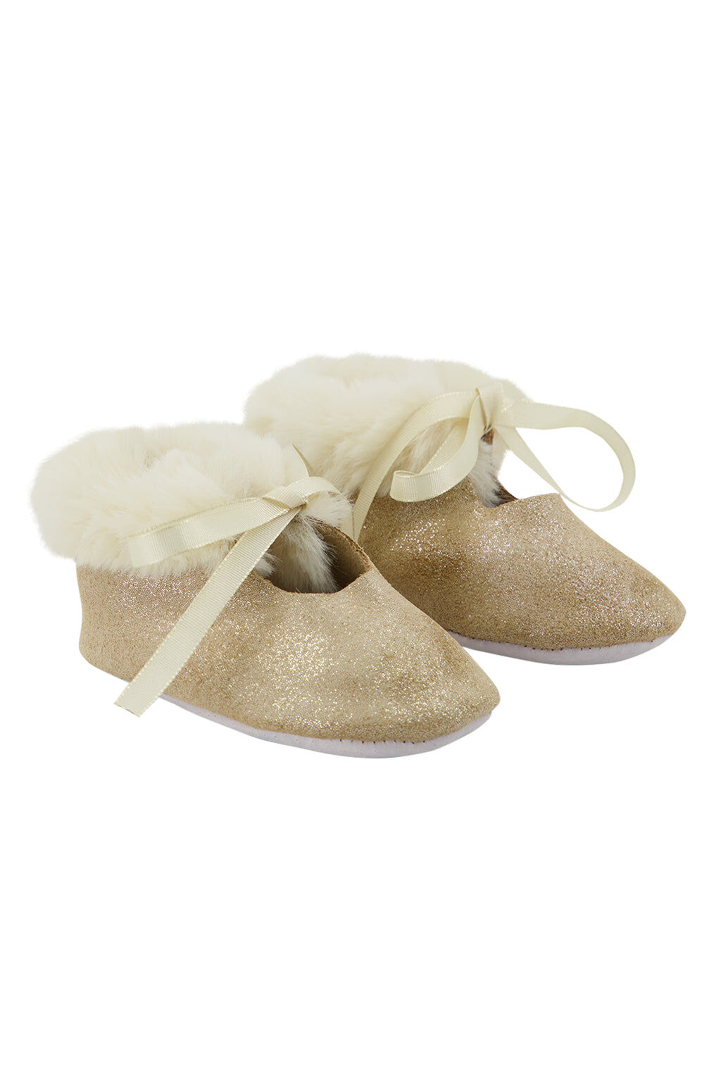 Slippers - Gold Leather