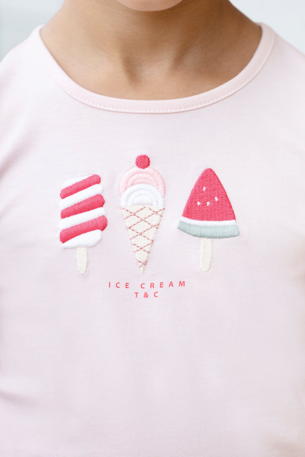 T-shirt - Pale pink Illustration ice cream