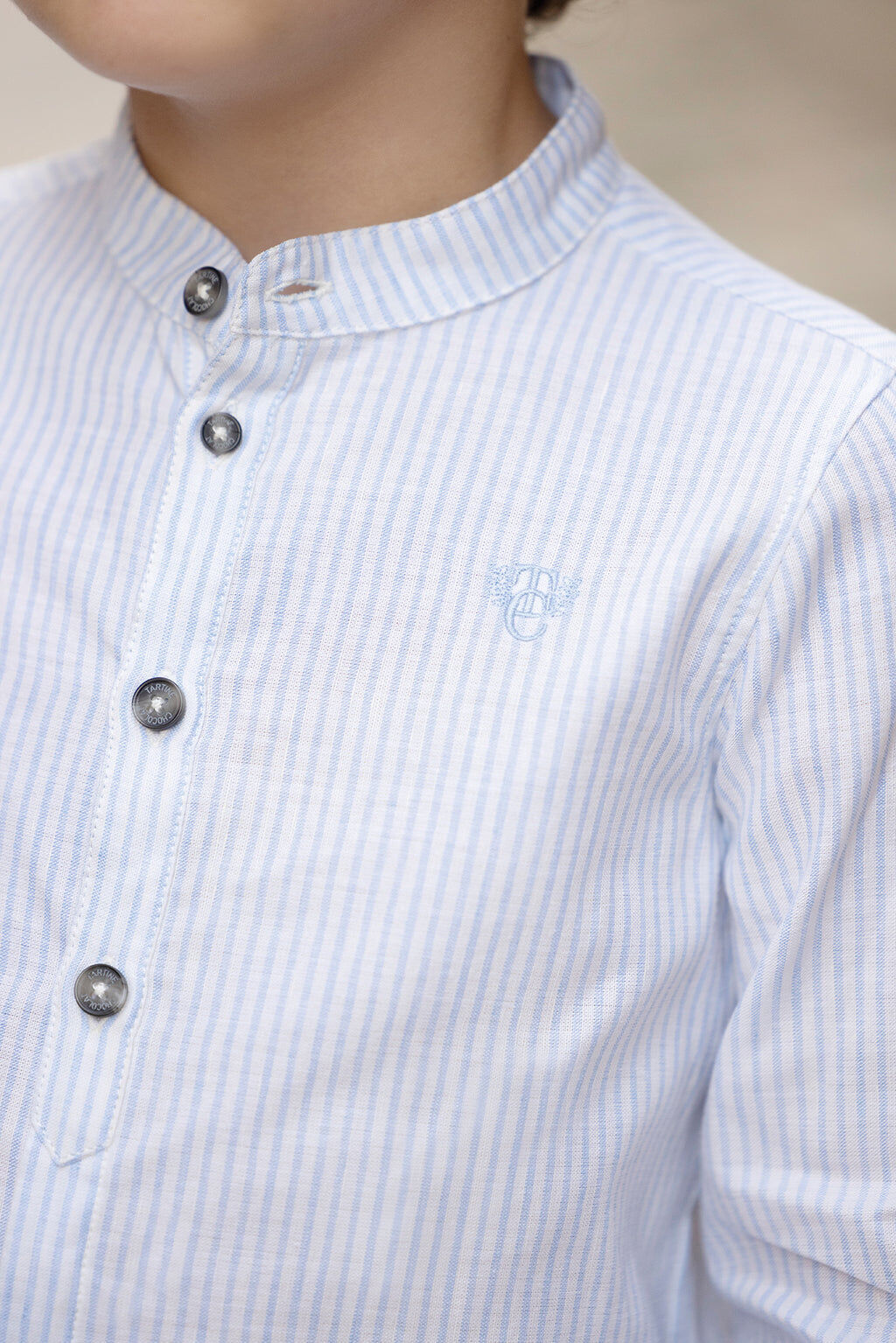 Shirt - Azure Linen Stripes