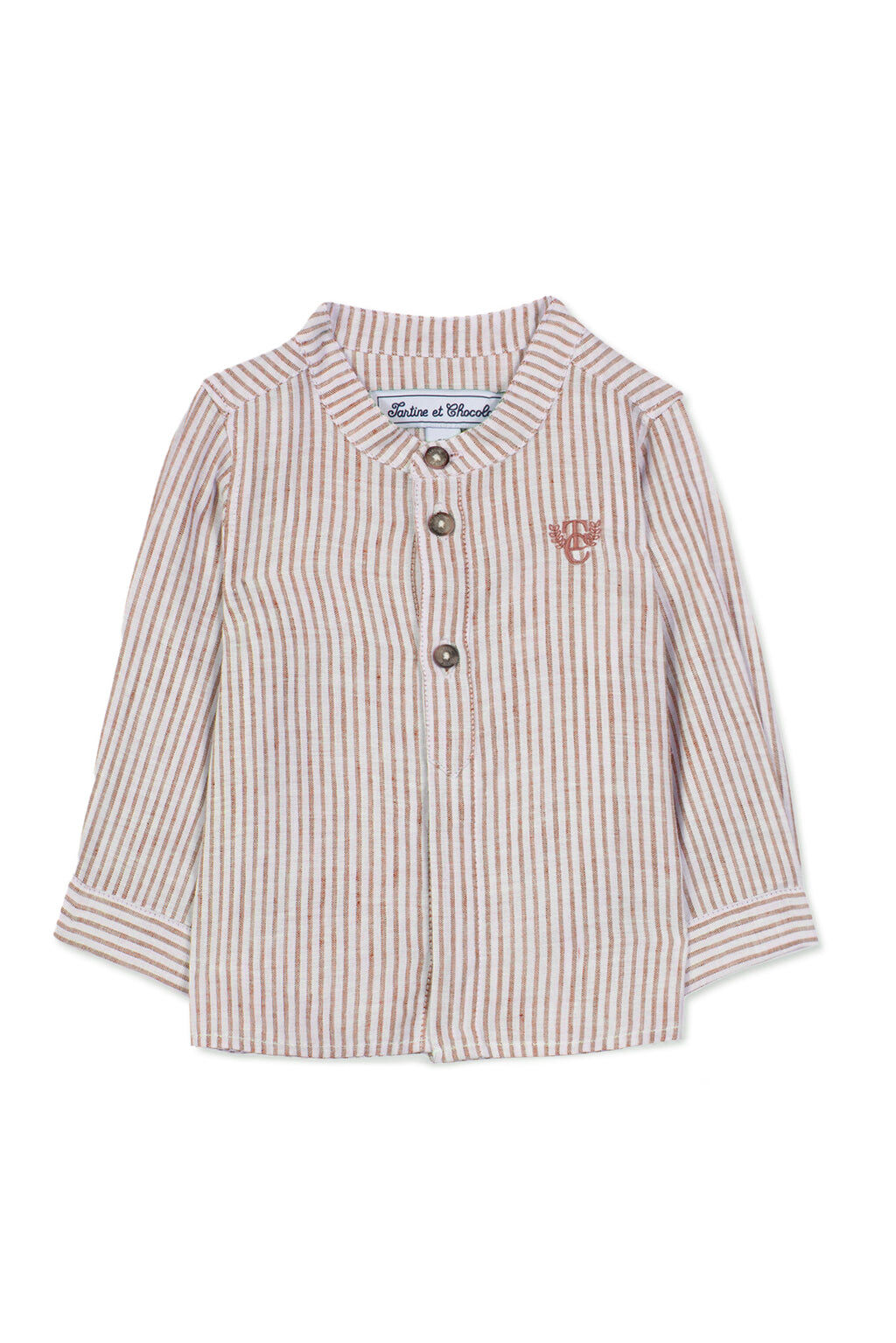Shirt - Brown Linen Stripes