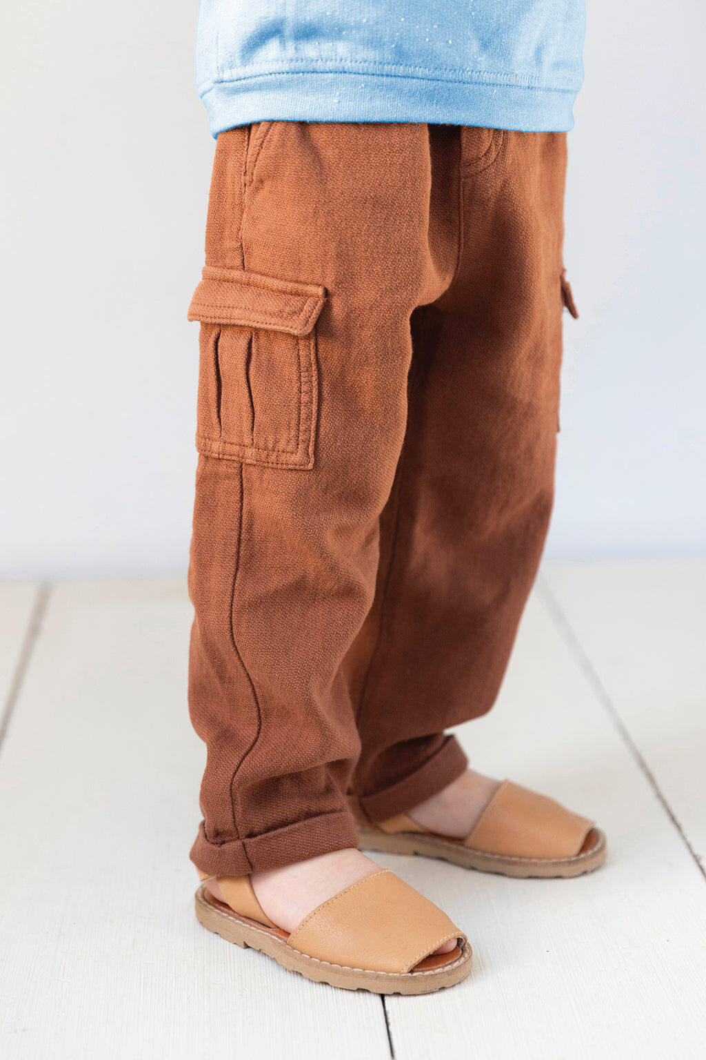 Trousers - Brown Cargo Linen