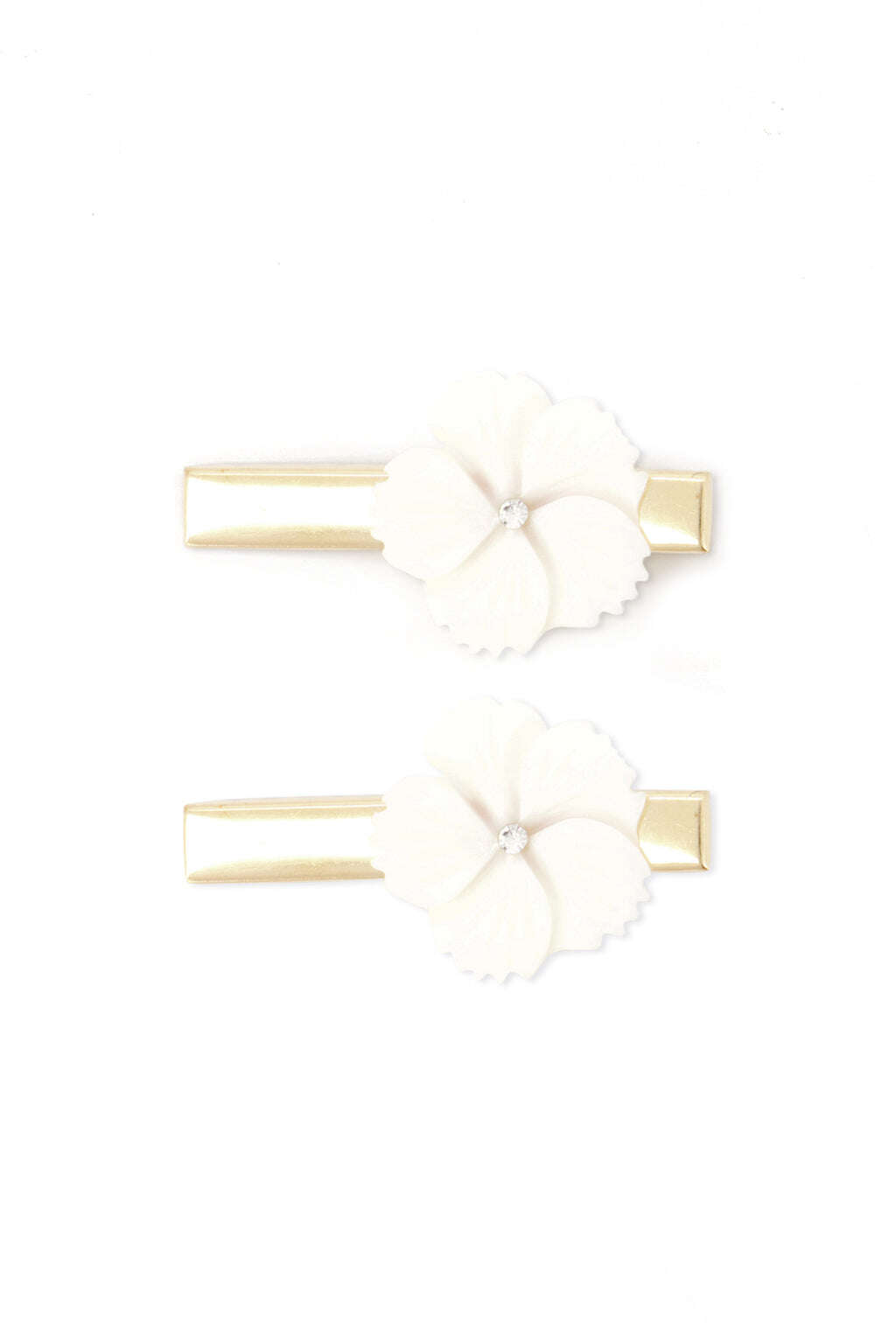 Duo of Hair slide - White flowers