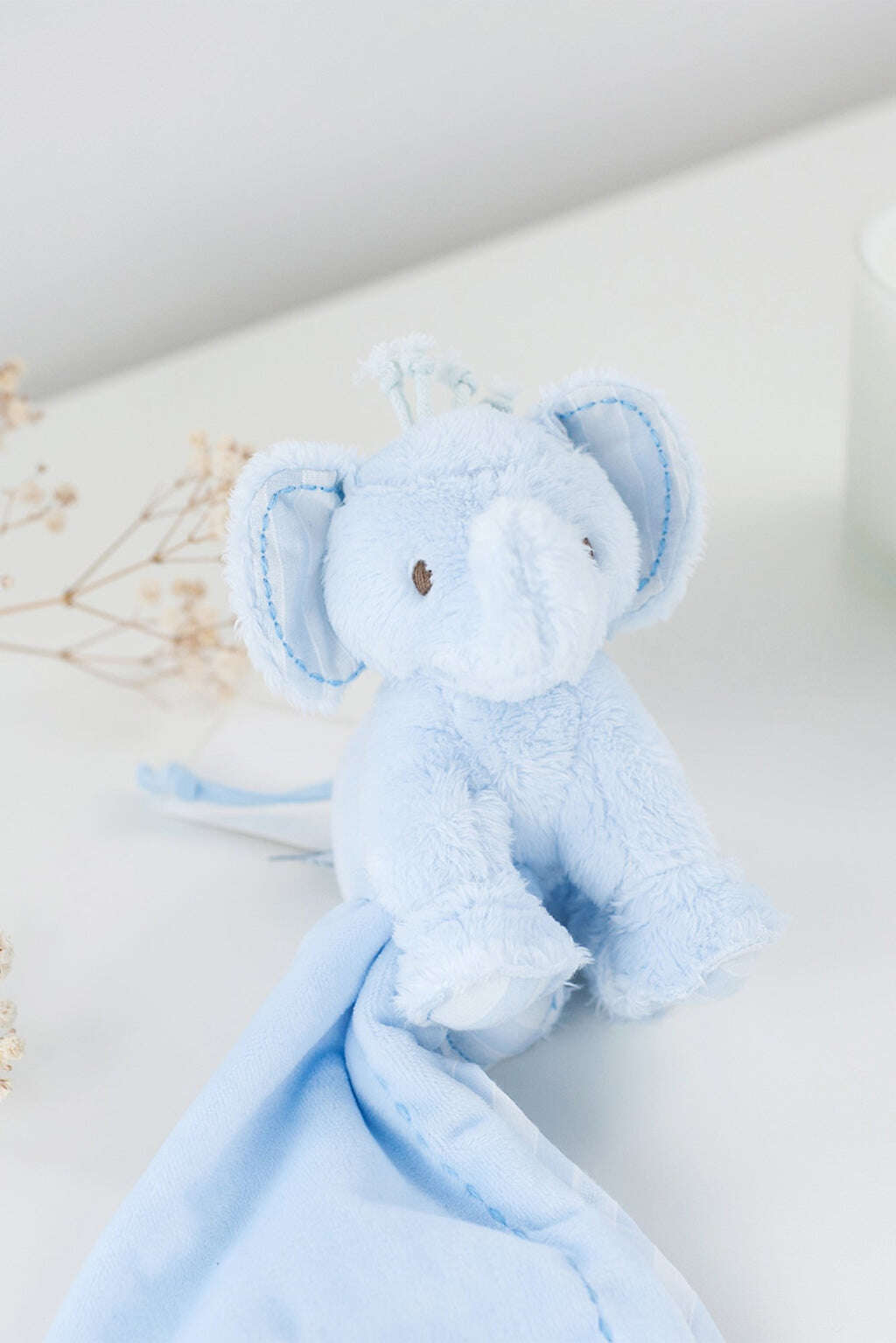 Ferdinand l'éléphant - Doudou bleu ciel