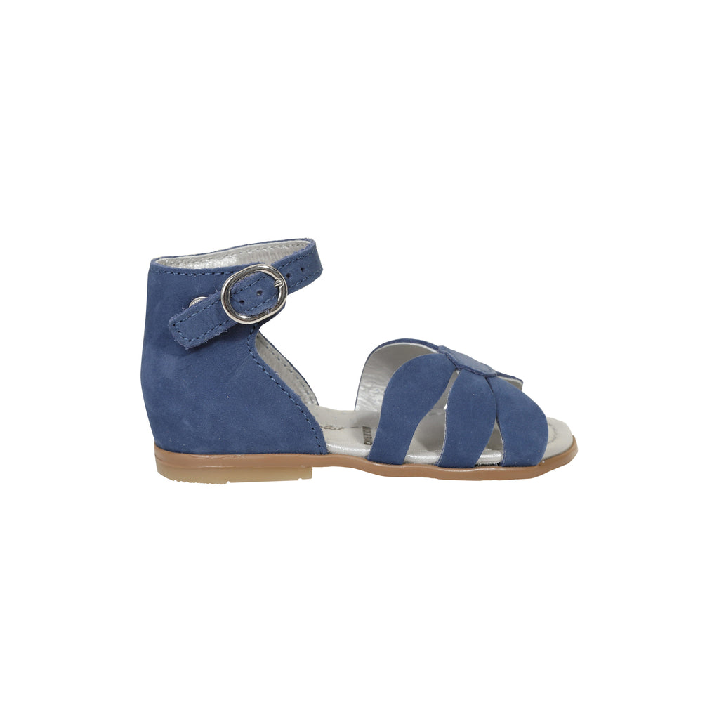 Sandales - premiers pas bleuet nubuck fleur