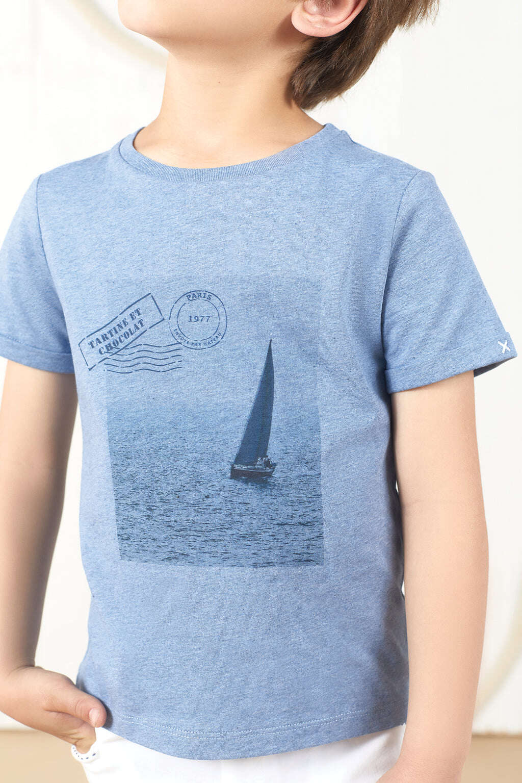 Tee-shirt - Jersey Bleu marin  illustration
