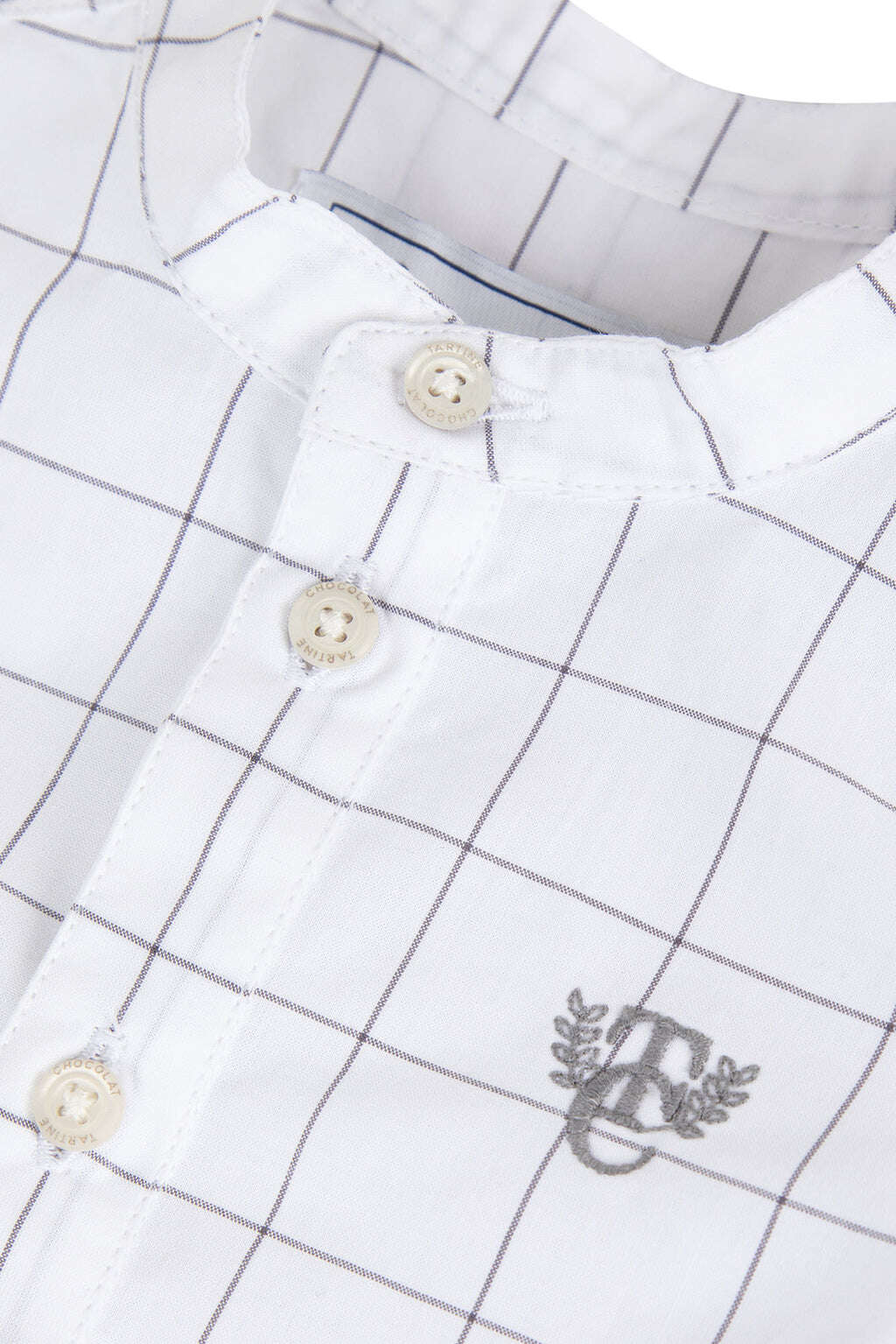 Chemise - Coton blanc carreaux