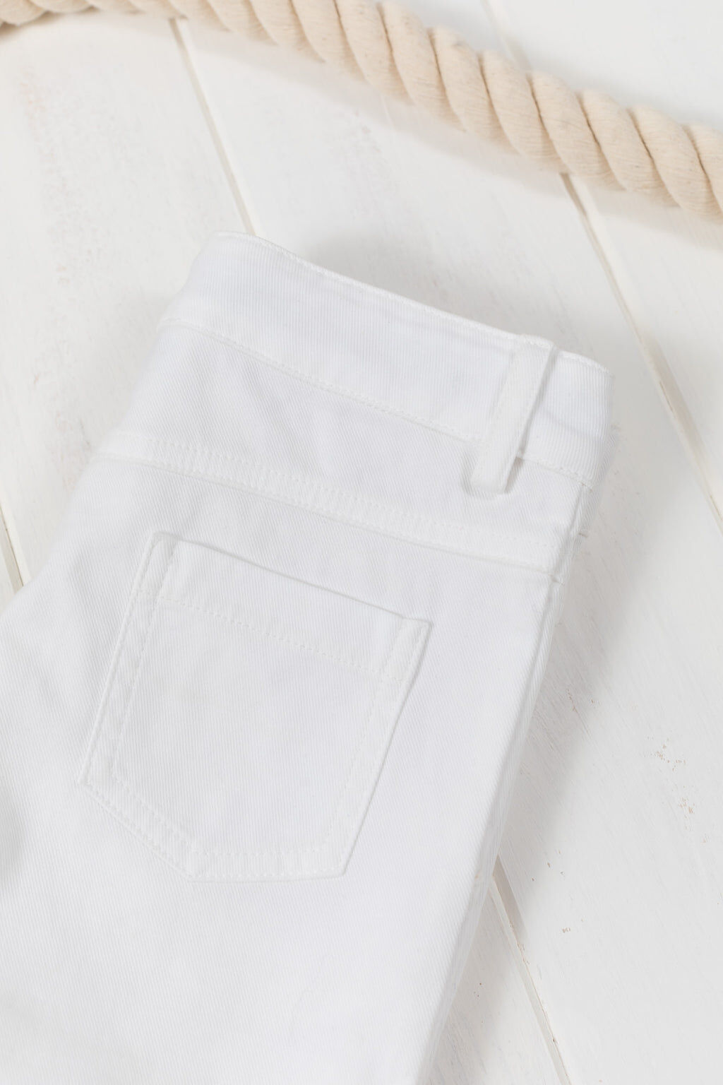 Pantalon - Sergé strech blanc