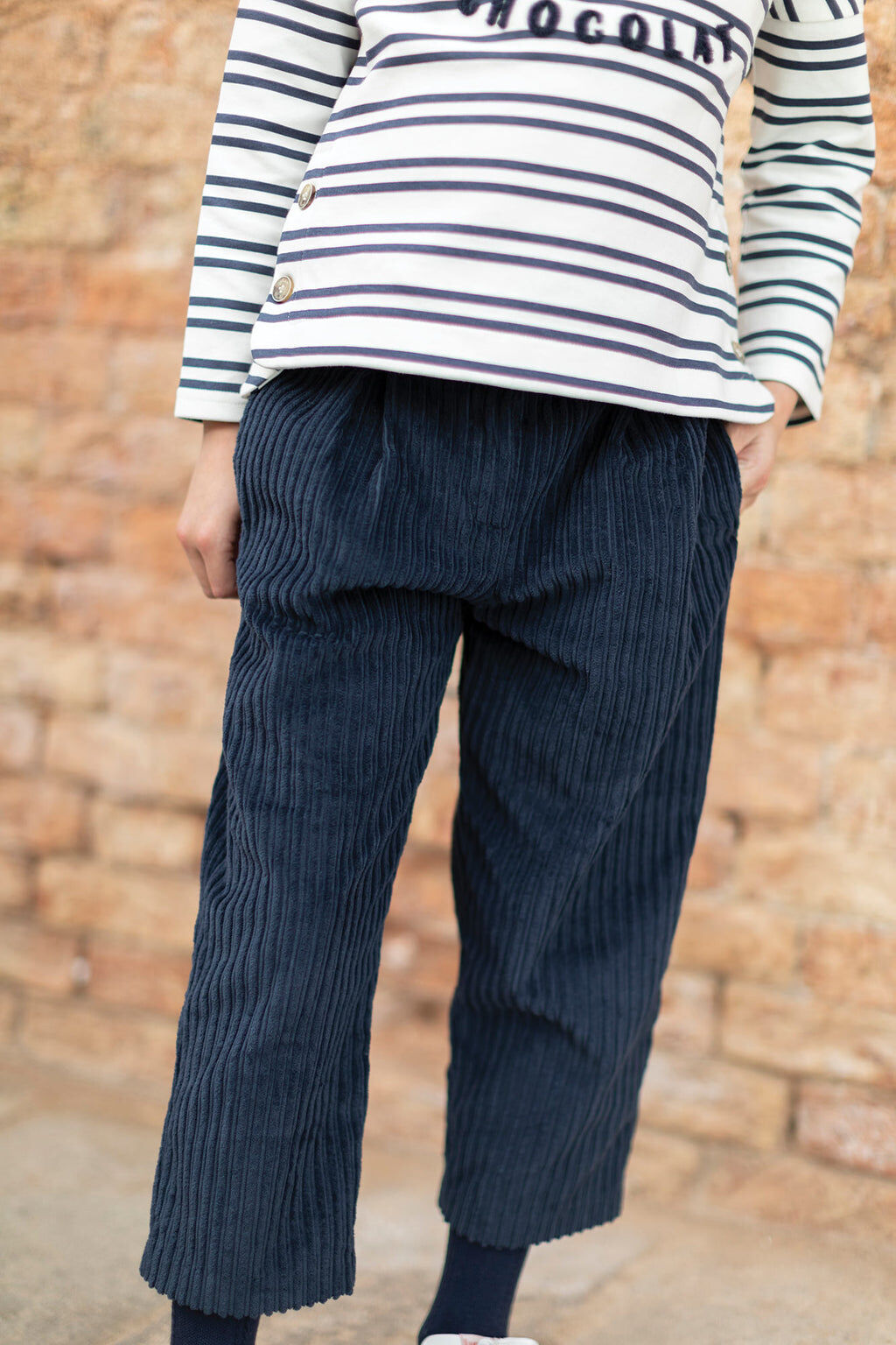 Trousers - Navy flared Corduroy