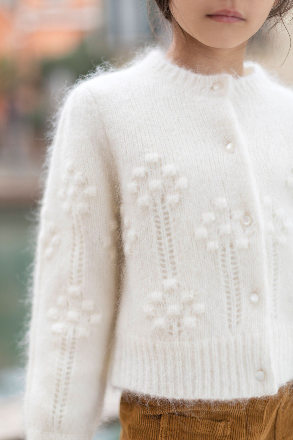 Cardigan - Mother-of-pearl Wool