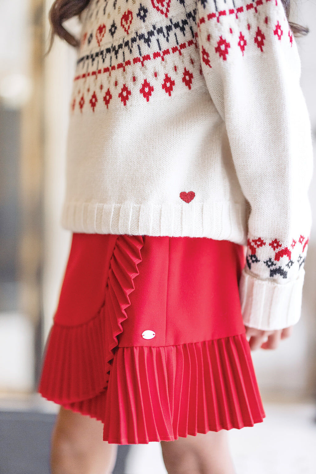Skirt - Red Flannel pleated