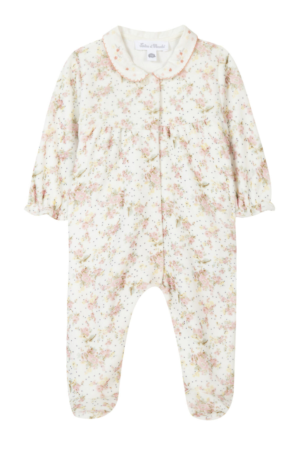 Pyjamas - Mother-of-pearl Velvet Print flowery