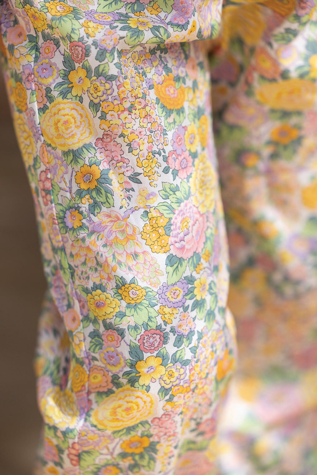 Pantalon - Tissu Liberty rose pâle