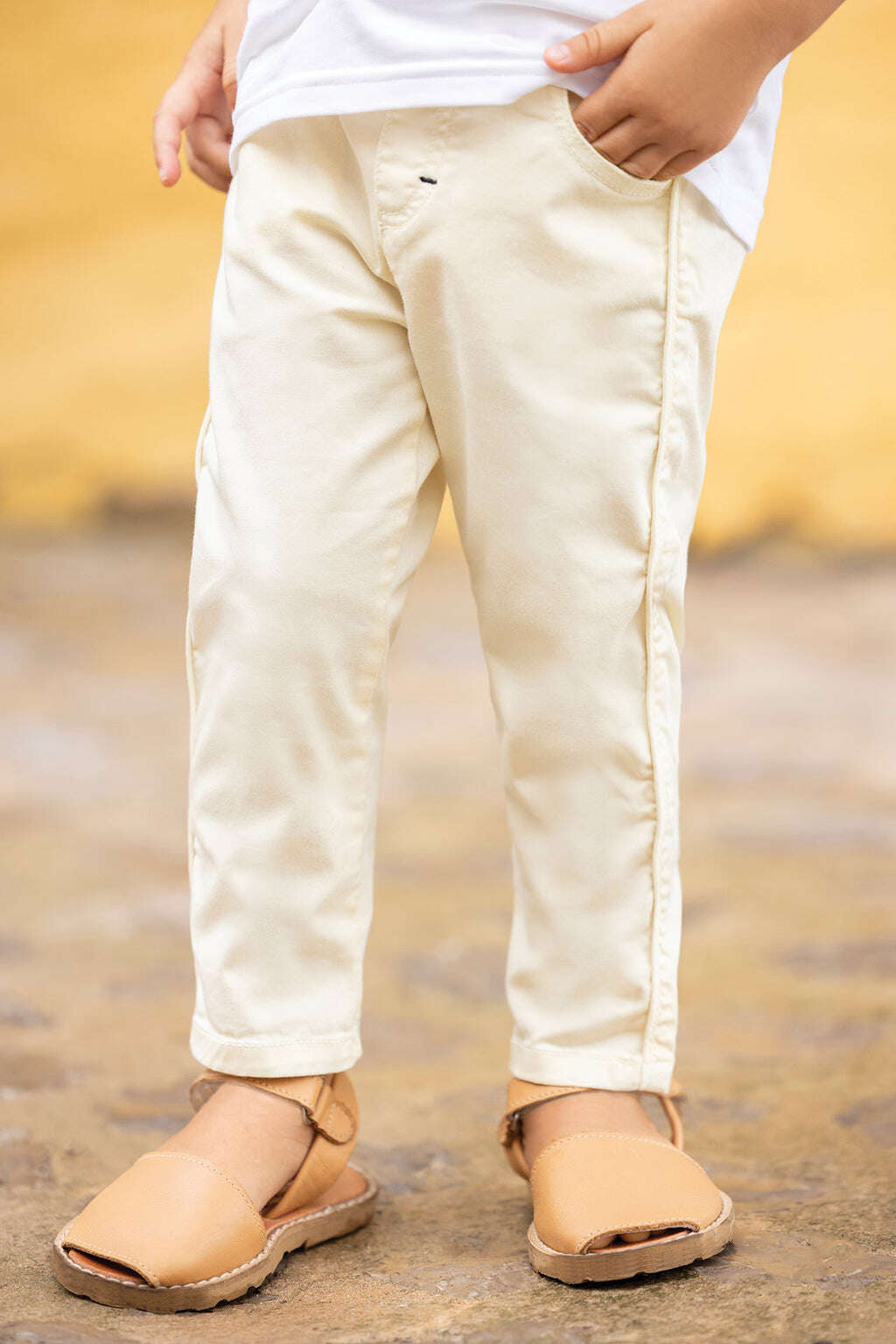 Pantalon - Sergé jaune pâle