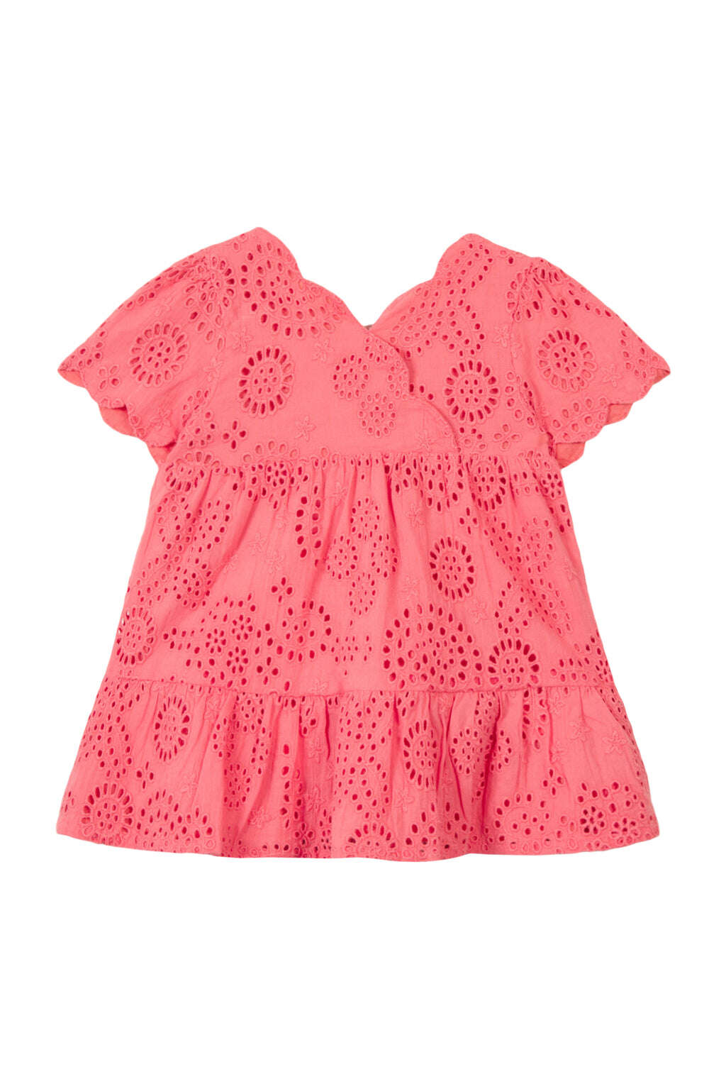 Robe - Coton rose broderies anglaises